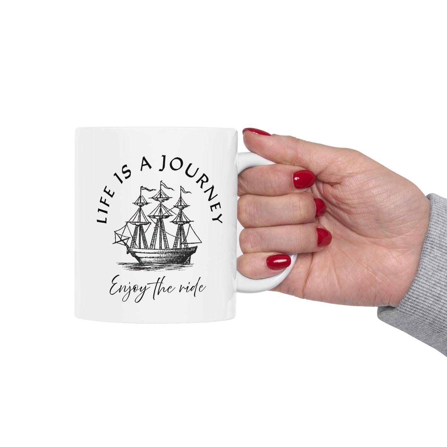 Inspirational Ceramic Mug - "Life is a Journey" - Perfect for Coffee Lovers