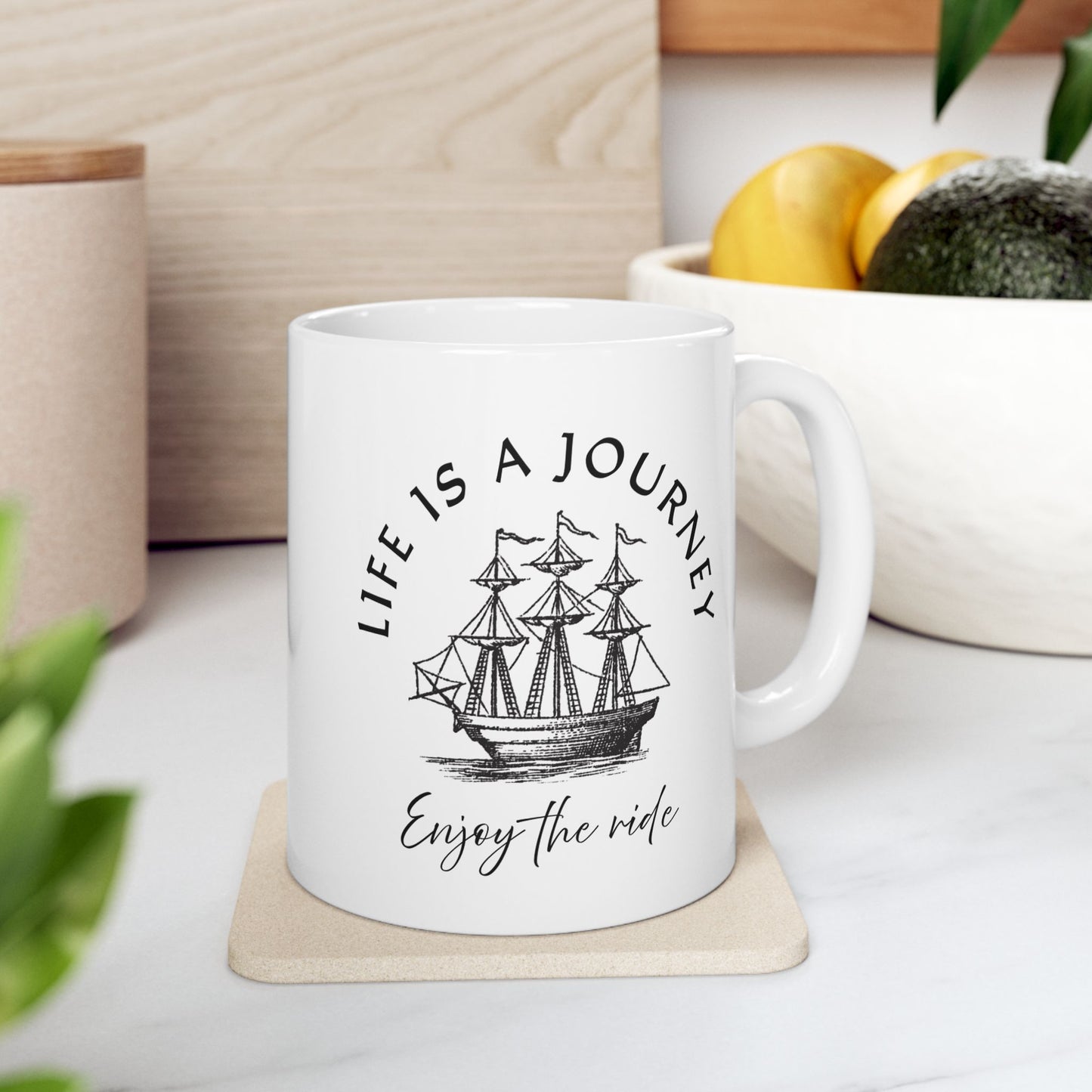 Inspirational Ceramic Mug - "Life is a Journey" - Perfect for Coffee Lovers