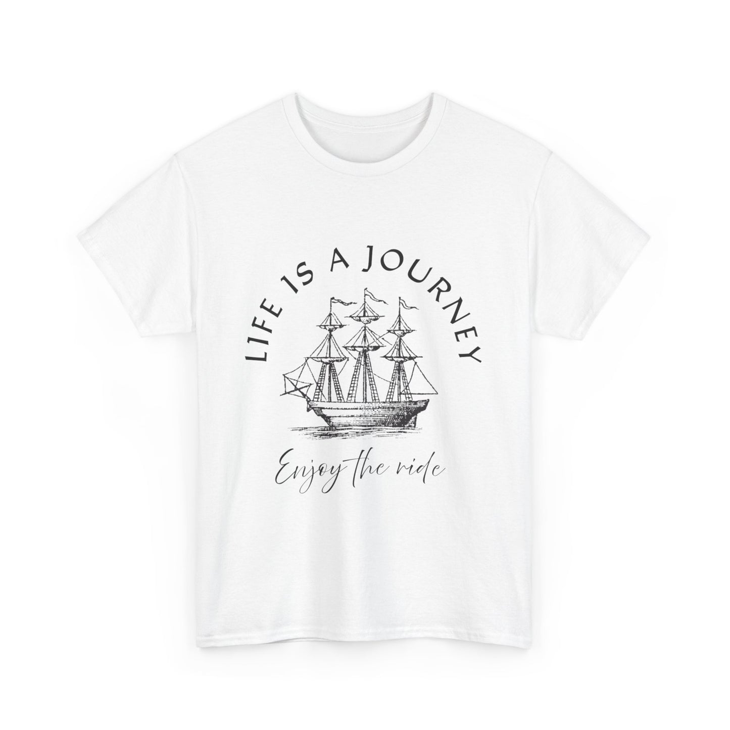 Inspirational Unisex Heavy Cotton Tee – "Life is a Journey"