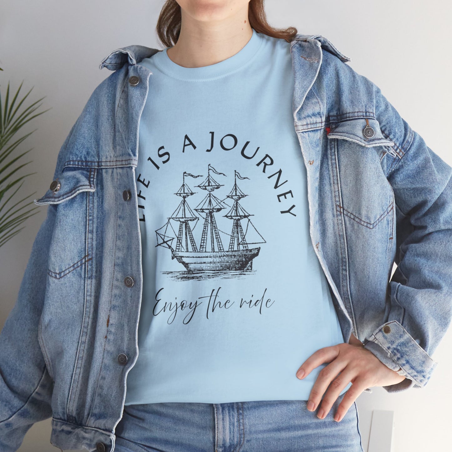 Inspirational Unisex Heavy Cotton Tee – "Life is a Journey"