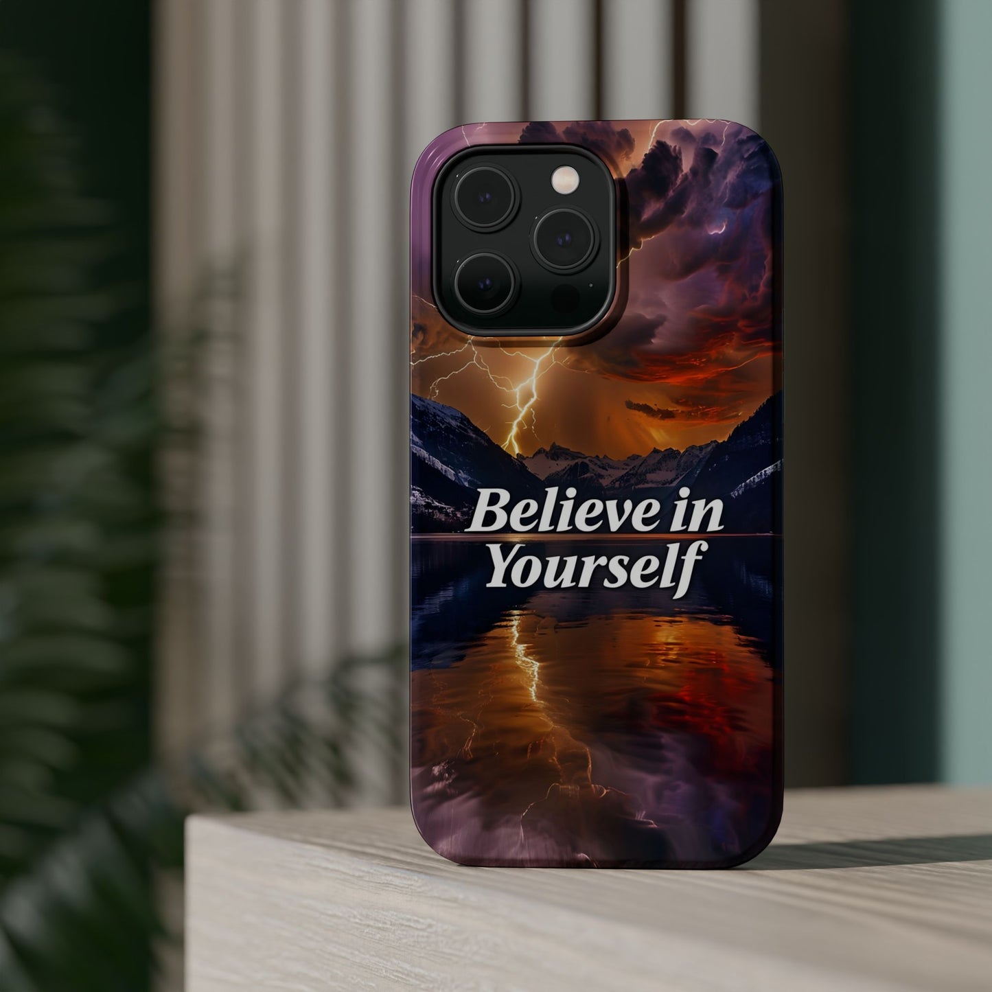 Motivational Mountain Magnetic Tough Case - 'Believe in Yourself' Design