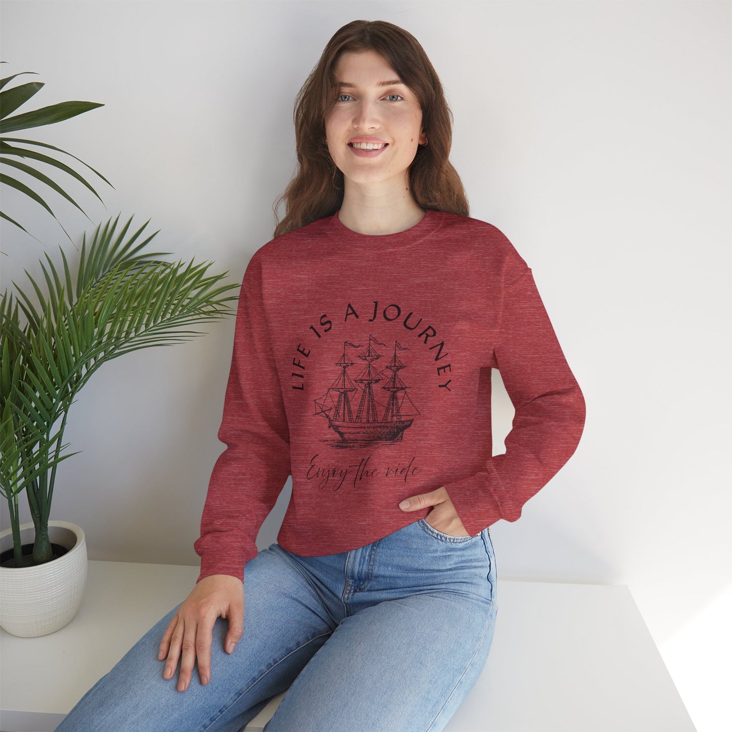 Life is a Journey Sweatshirt - Unisex Heavy Blend Crewneck