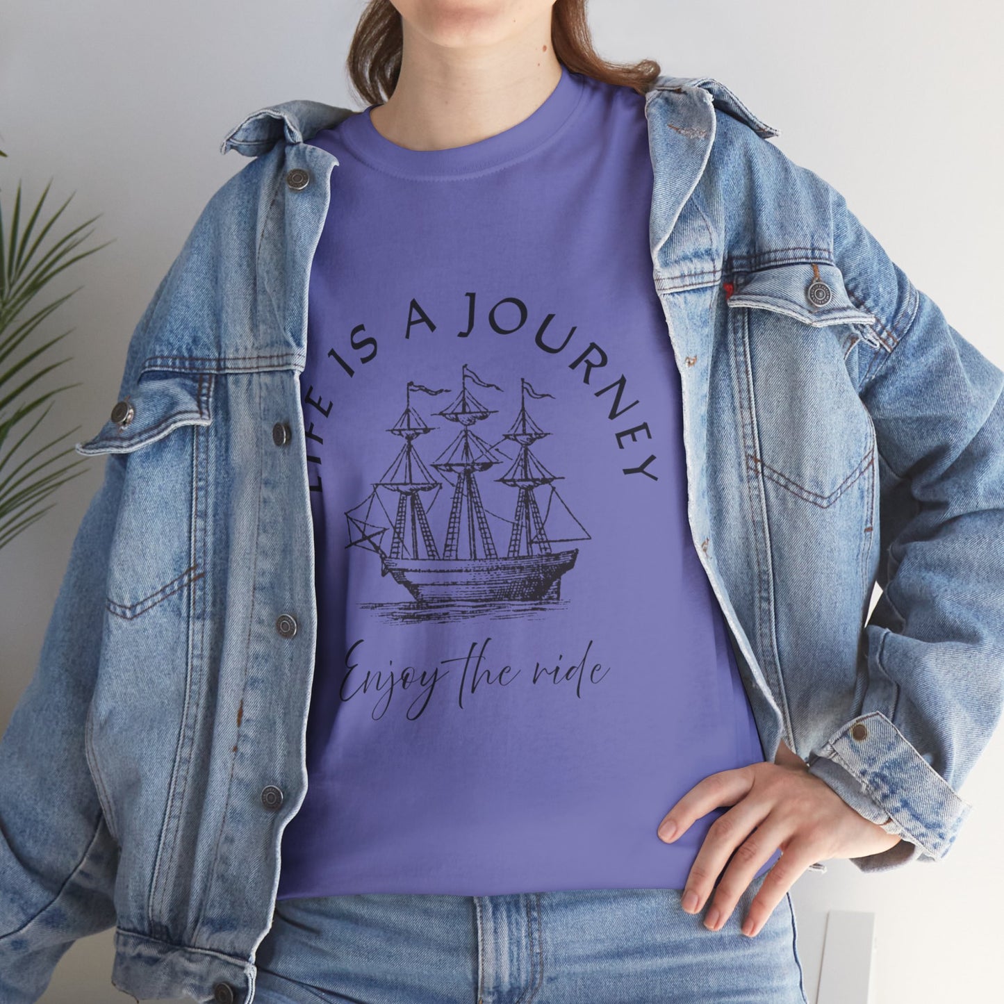 Inspirational Unisex Heavy Cotton Tee – "Life is a Journey"