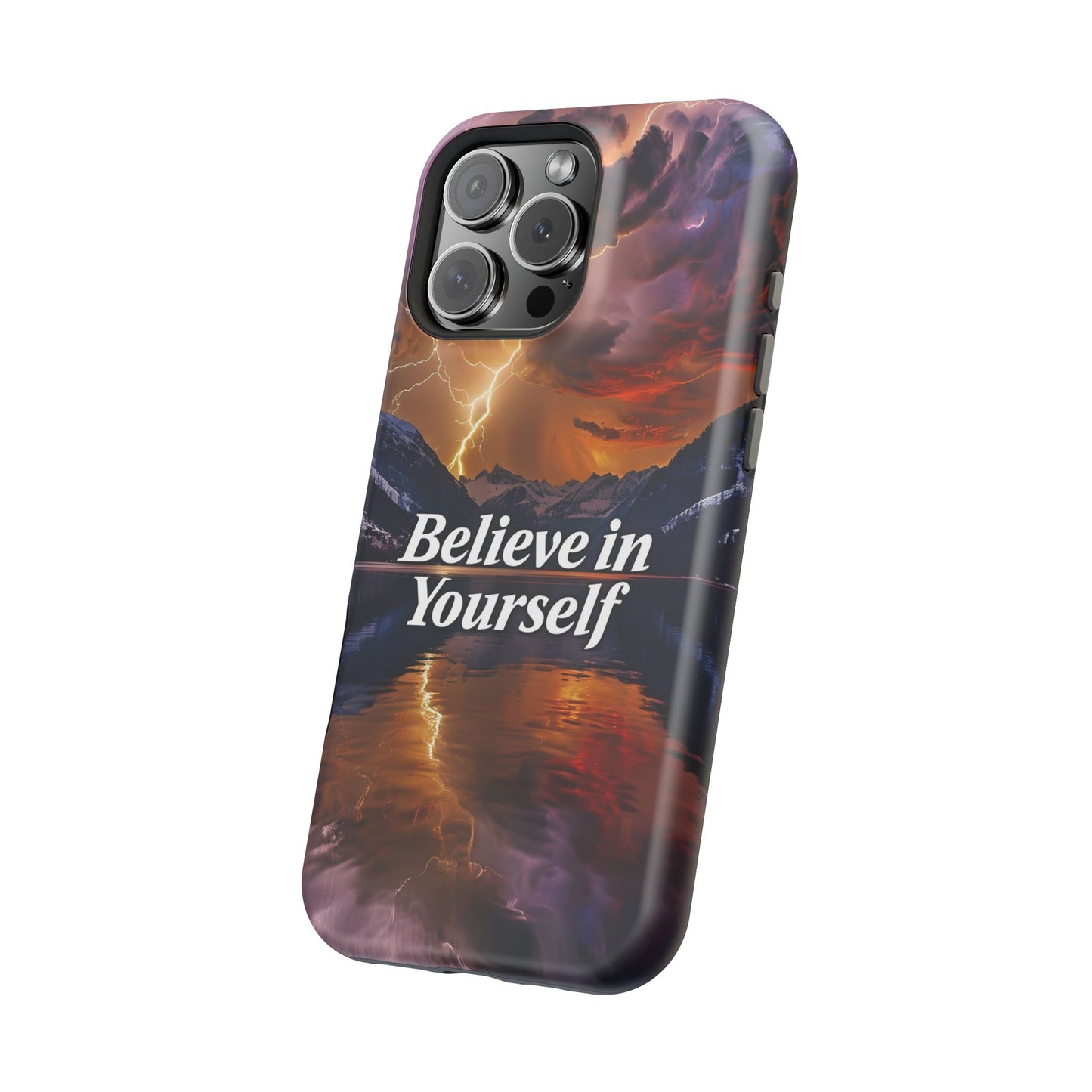 Motivational Mountain Magnetic Tough Case - 'Believe in Yourself' Design