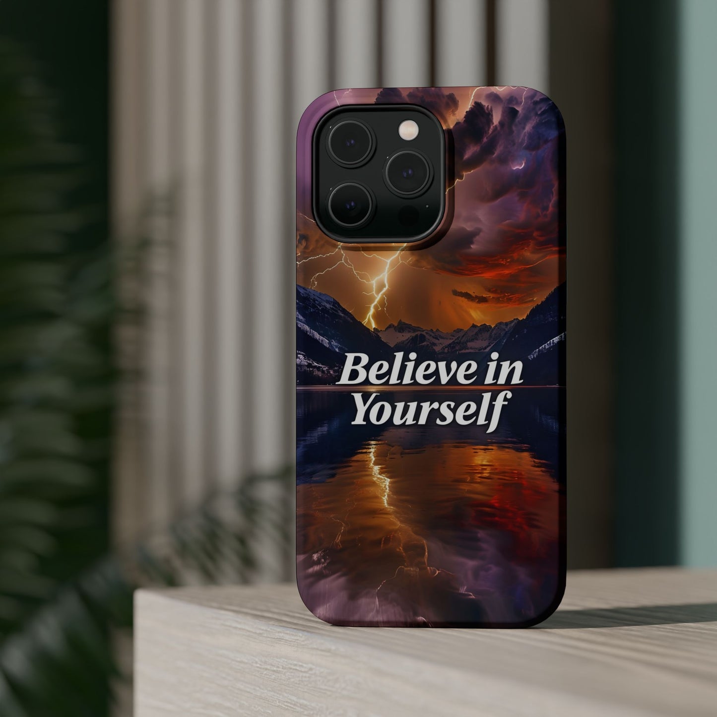 Motivational Mountain Magnetic Tough Case - 'Believe in Yourself' Design