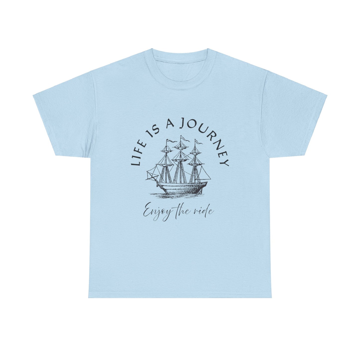 Inspirational Unisex Heavy Cotton Tee – "Life is a Journey"