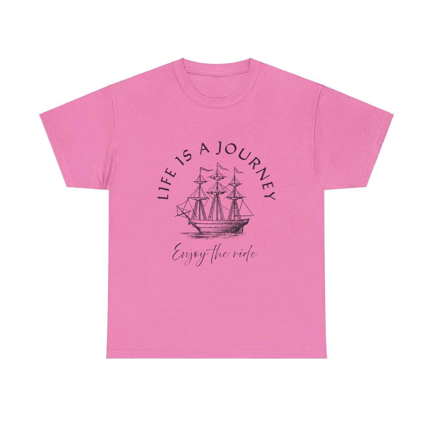 Inspirational Unisex Heavy Cotton Tee – "Life is a Journey"