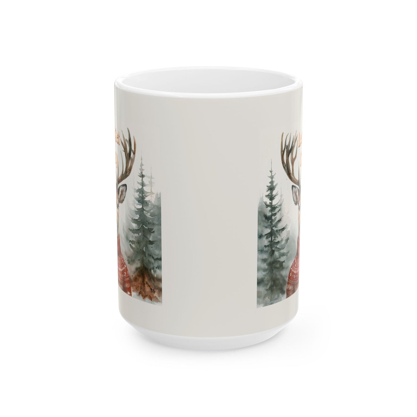 Cozy Deer Design Ceramic Mug - Perfect for Winter Warmth & Holiday Gifting