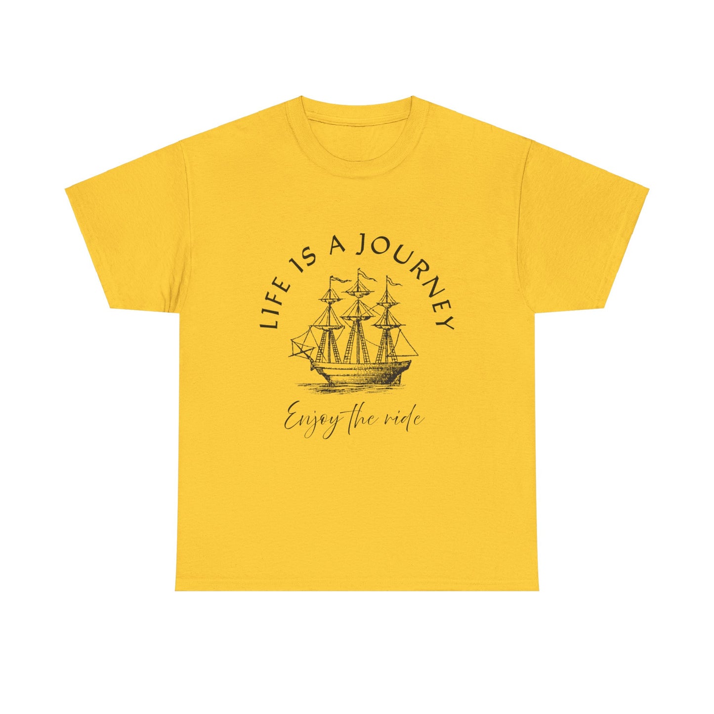 Inspirational Unisex Heavy Cotton Tee – "Life is a Journey"