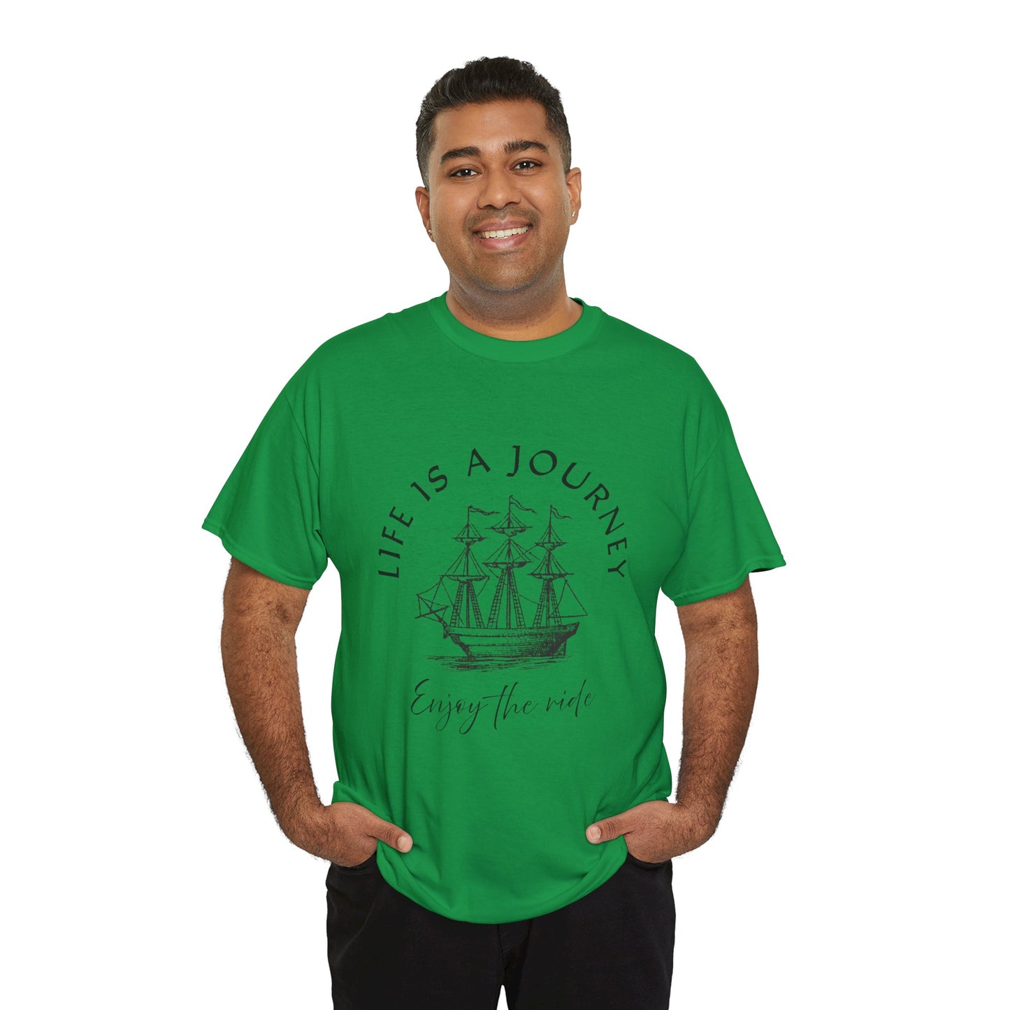 Inspirational Unisex Heavy Cotton Tee – "Life is a Journey"