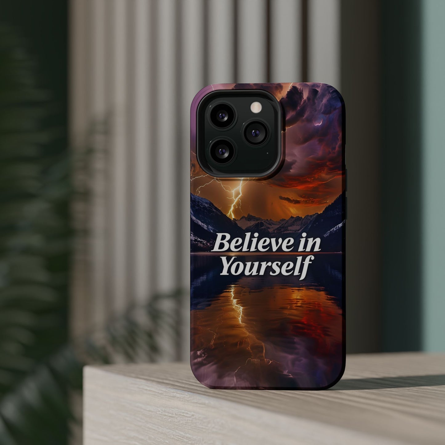 Motivational Mountain Magnetic Tough Case - 'Believe in Yourself' Design