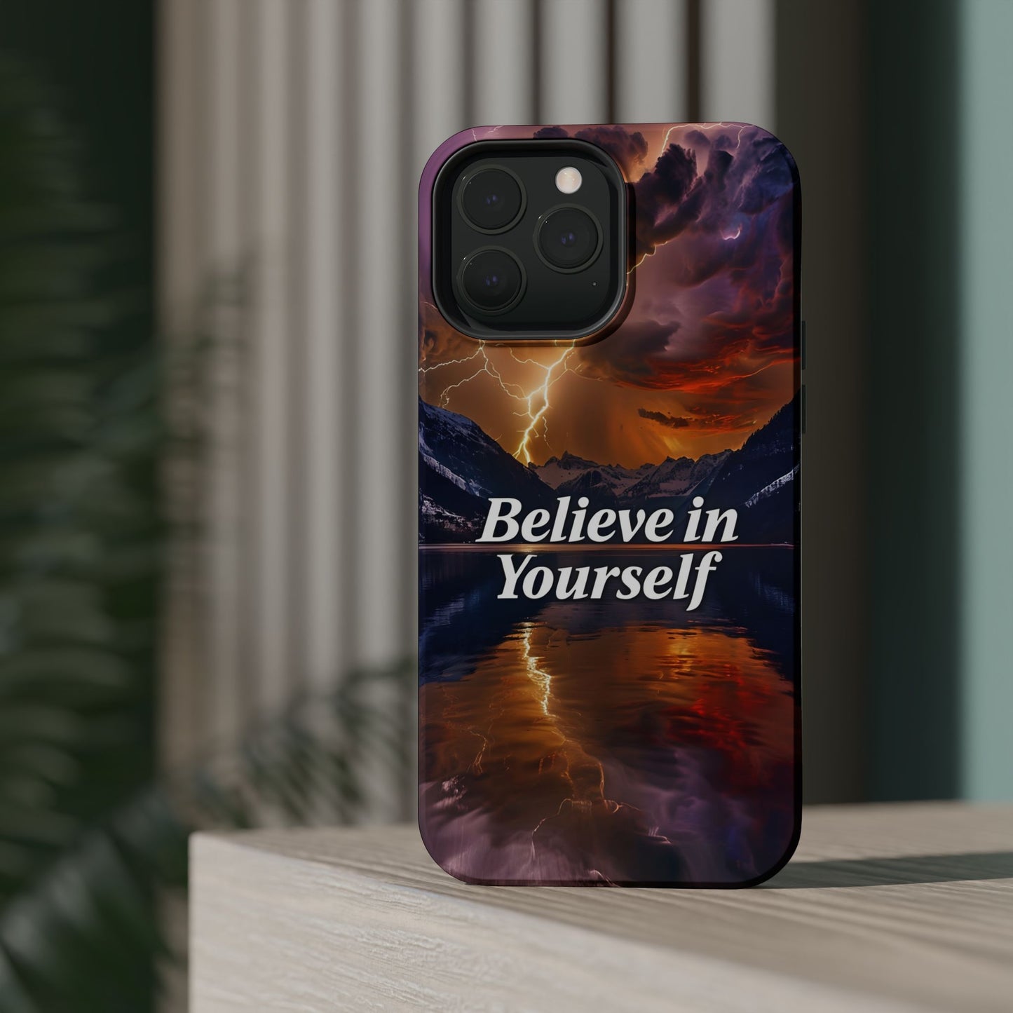 Motivational Mountain Magnetic Tough Case - 'Believe in Yourself' Design