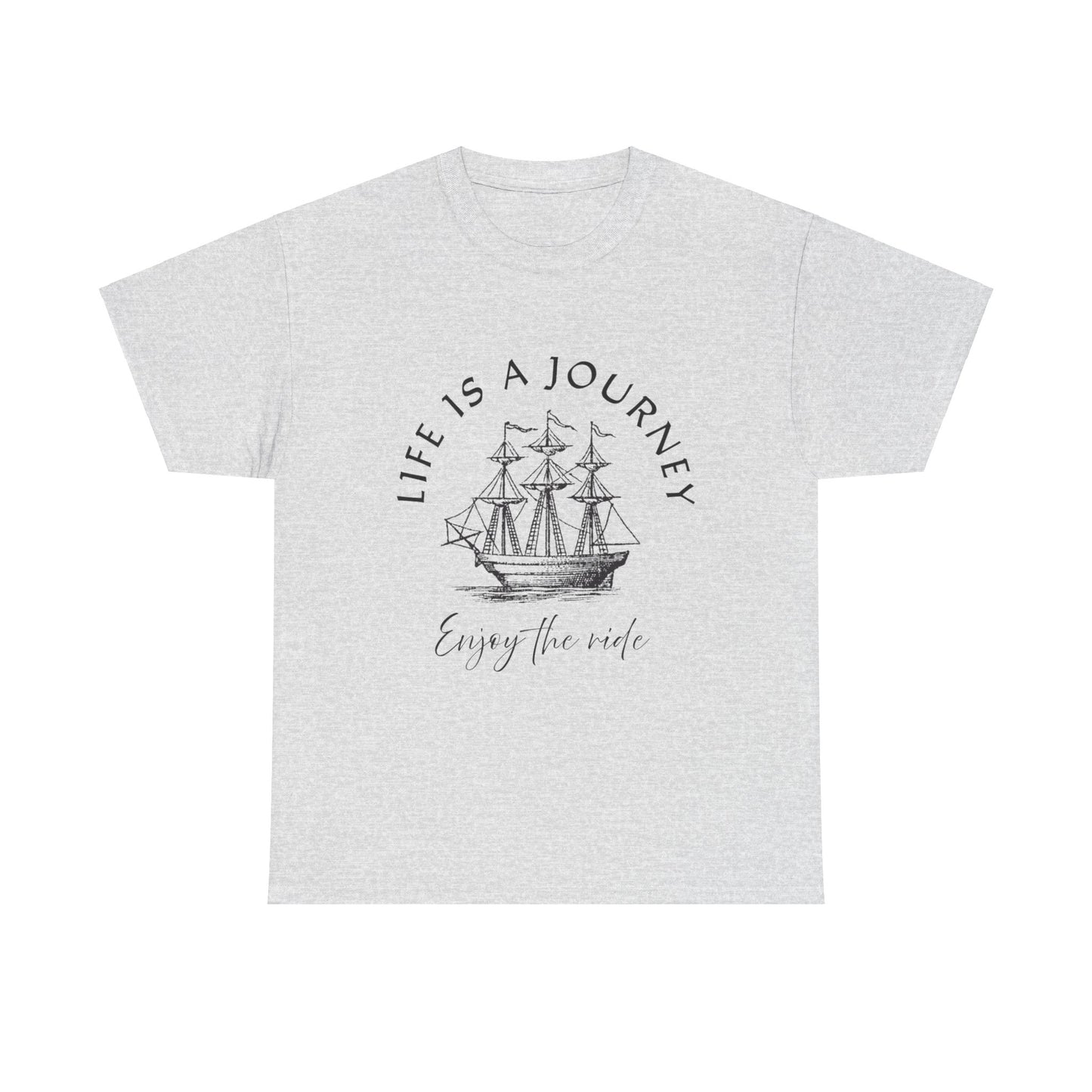 Inspirational Unisex Heavy Cotton Tee – "Life is a Journey"