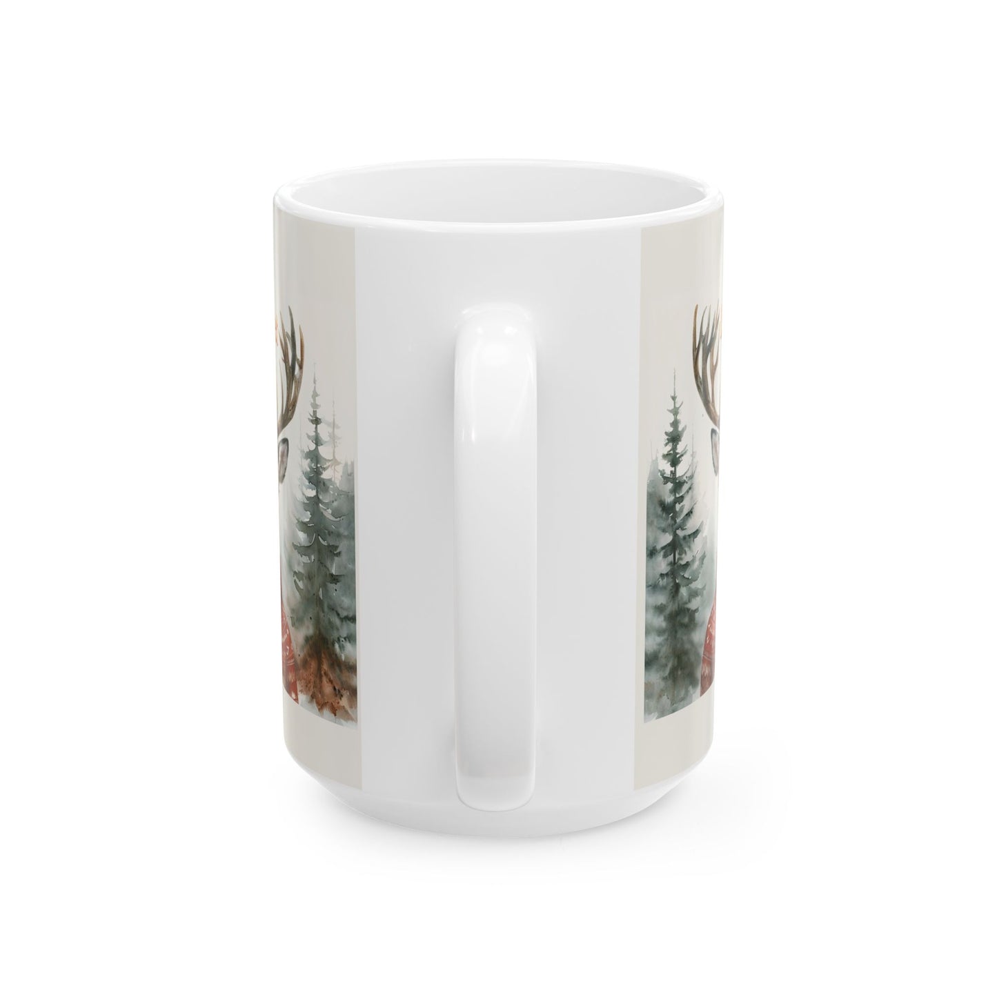 Cozy Deer Design Ceramic Mug - Perfect for Winter Warmth & Holiday Gifting