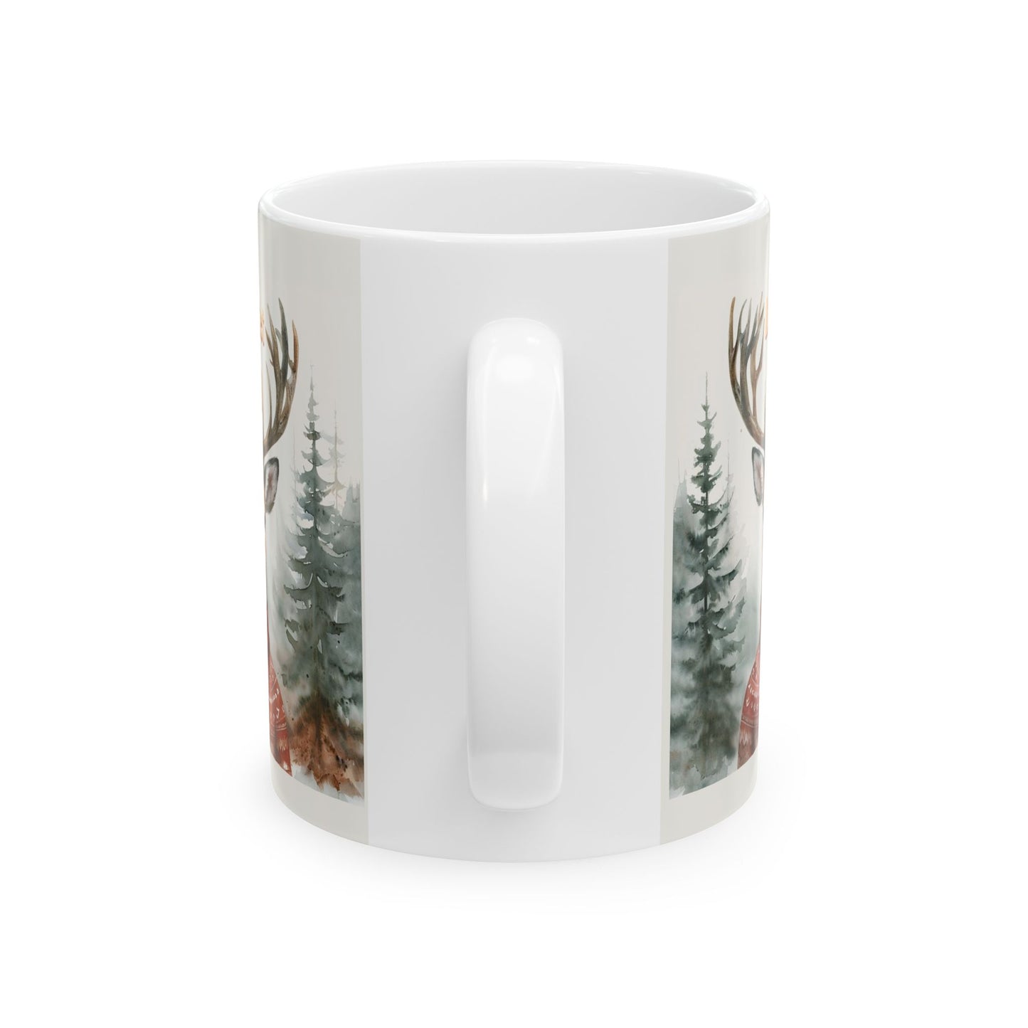 Cozy Deer Design Ceramic Mug - Perfect for Winter Warmth & Holiday Gifting